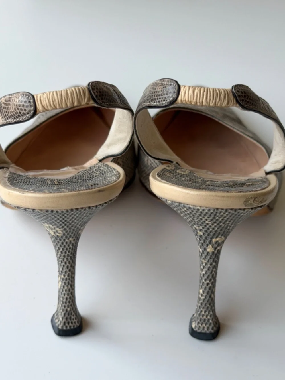 Vintage Manolo Blahnik exotic leather slingback, IT 37, approx. US 6.5–7